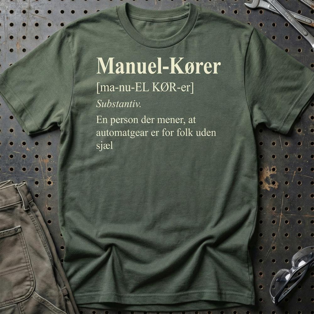 Manuel-Kører T-Shirt-Beklædning-Garage Culture-Grøn Militær-S-Garage Culture Shop- garage - man cave - merchandise