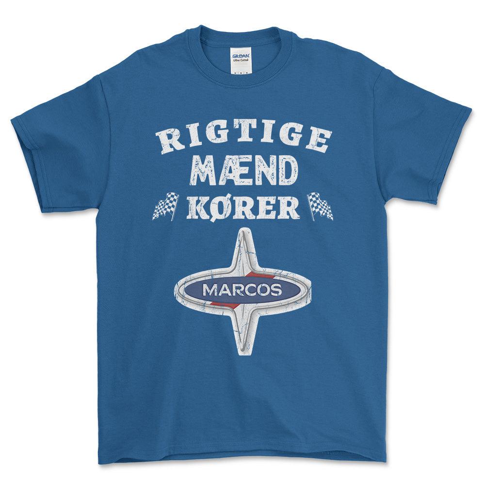 Marcos Rigtige Mænd Kører - Unisex T-Shirt , Bomuld-Beklædning-Marcos-Blå Royal-S-Forside-Garage Culture Shop- garage - man cave - merchandise
