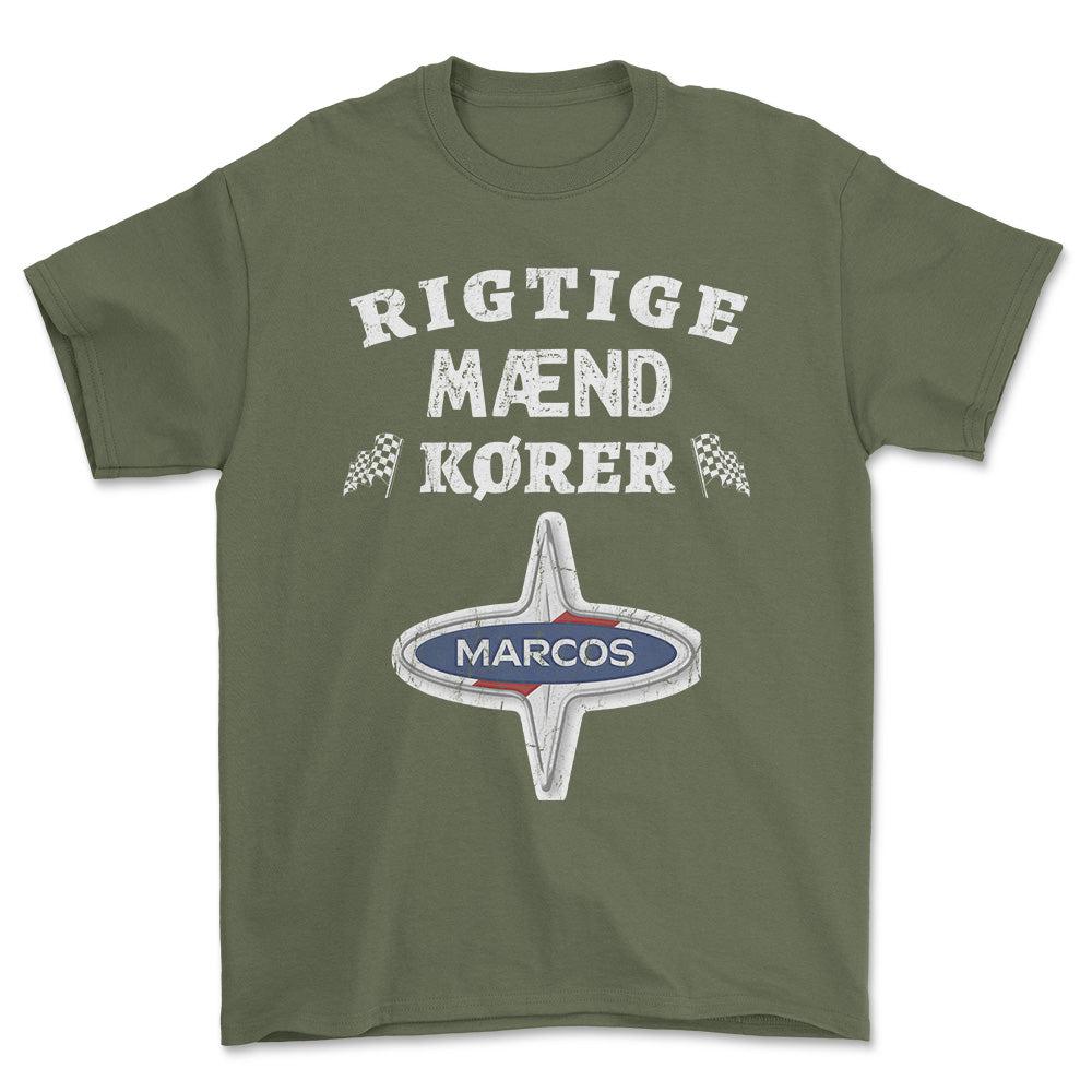 Marcos Rigtige Mænd Kører - Unisex T-Shirt , Bomuld-Beklædning-Marcos-Grøn Militær-S-Forside-Garage Culture Shop- garage - man cave - merchandise