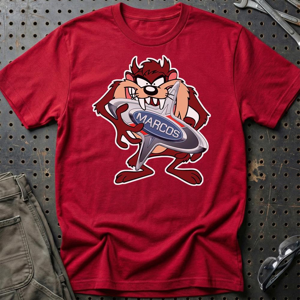 Marcos TAZ T-Shirt-Beklædning-Marcos-Rød-S-Garage Culture Shop- garage - man cave - merchandise