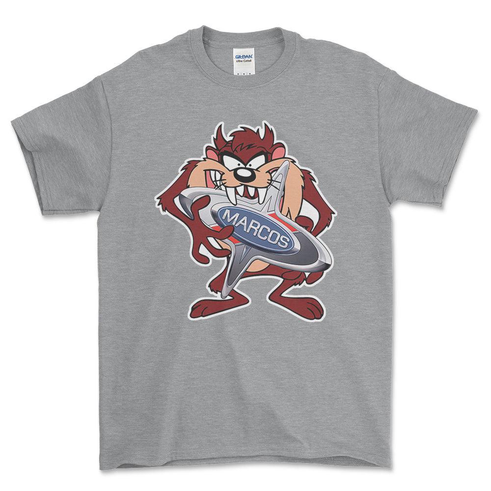 Marcos TAZ Unisex T-Shirt , Bomuld-Beklædning-Marcos-Grå Sport-S-Forside-Garage Culture Shop- garage - man cave - merchandise