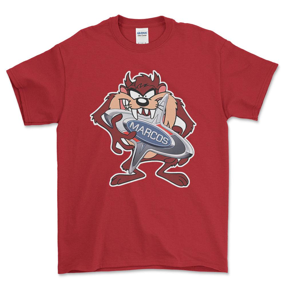 Marcos TAZ Unisex T-Shirt , Bomuld-Beklædning-Marcos-Rød-S-Forside-Garage Culture Shop- garage - man cave - merchandise