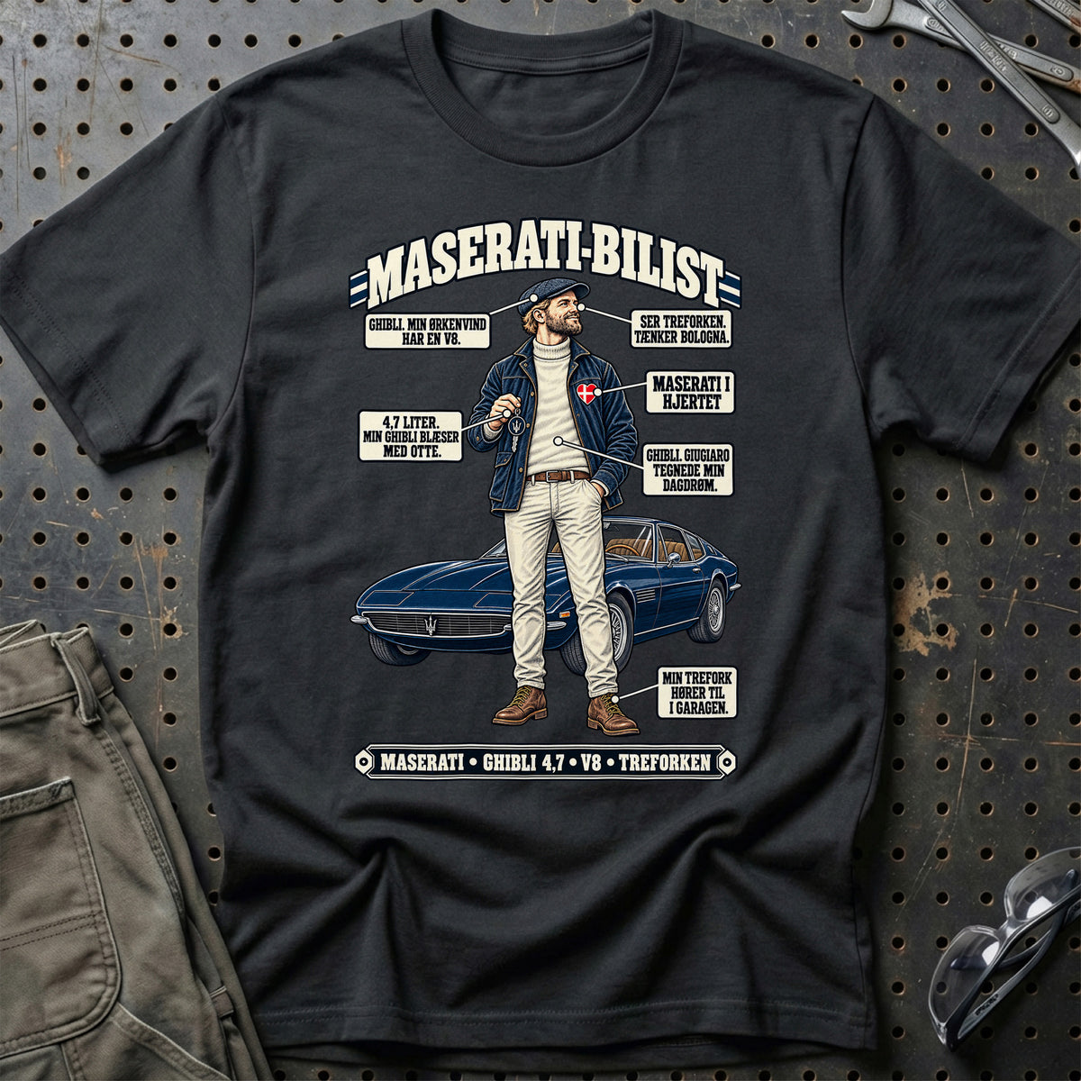 
Maserati-Bilist T-Shirt – Sort