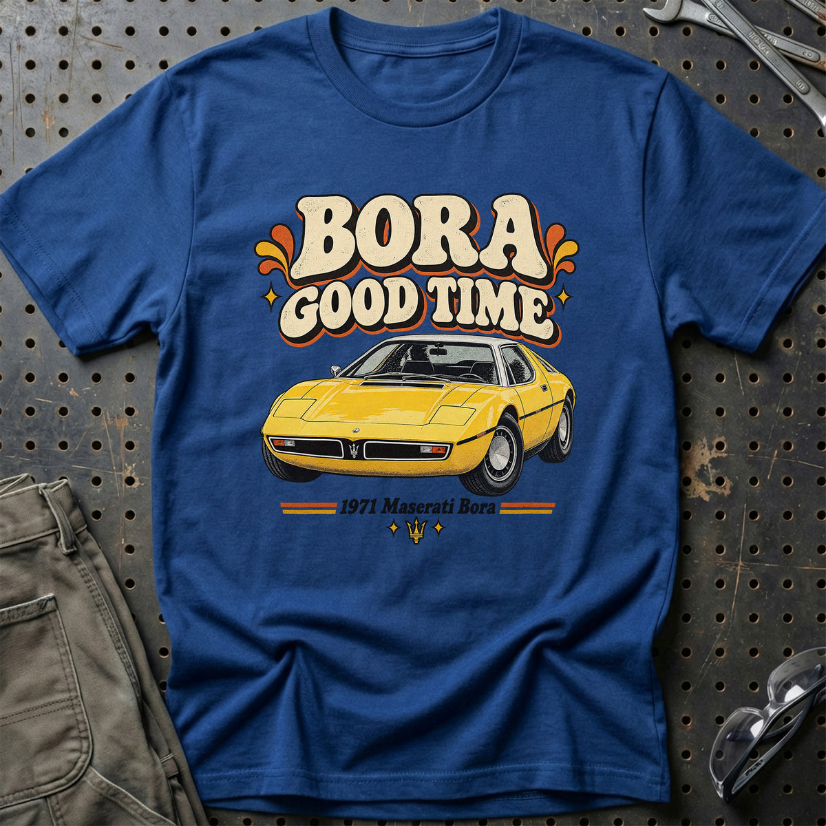 
Maserati Bora 1971 – Bora Good Time T-Shirt – Blå Royal