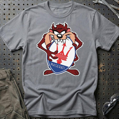 Maserati TAZ Unisex T-Shirt , Bomuld-Beklædning-Maserati-Grå Sport-S-Garage Culture Shop- garage - man cave - merchandise