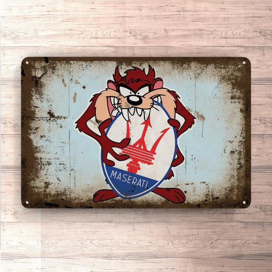 Maserati Taz Vintage Skilte, Musemåtte, Dørmåtte , Plakat-Skilte-Maserati-Garage Culture Shop- garage - man cave - merchandise