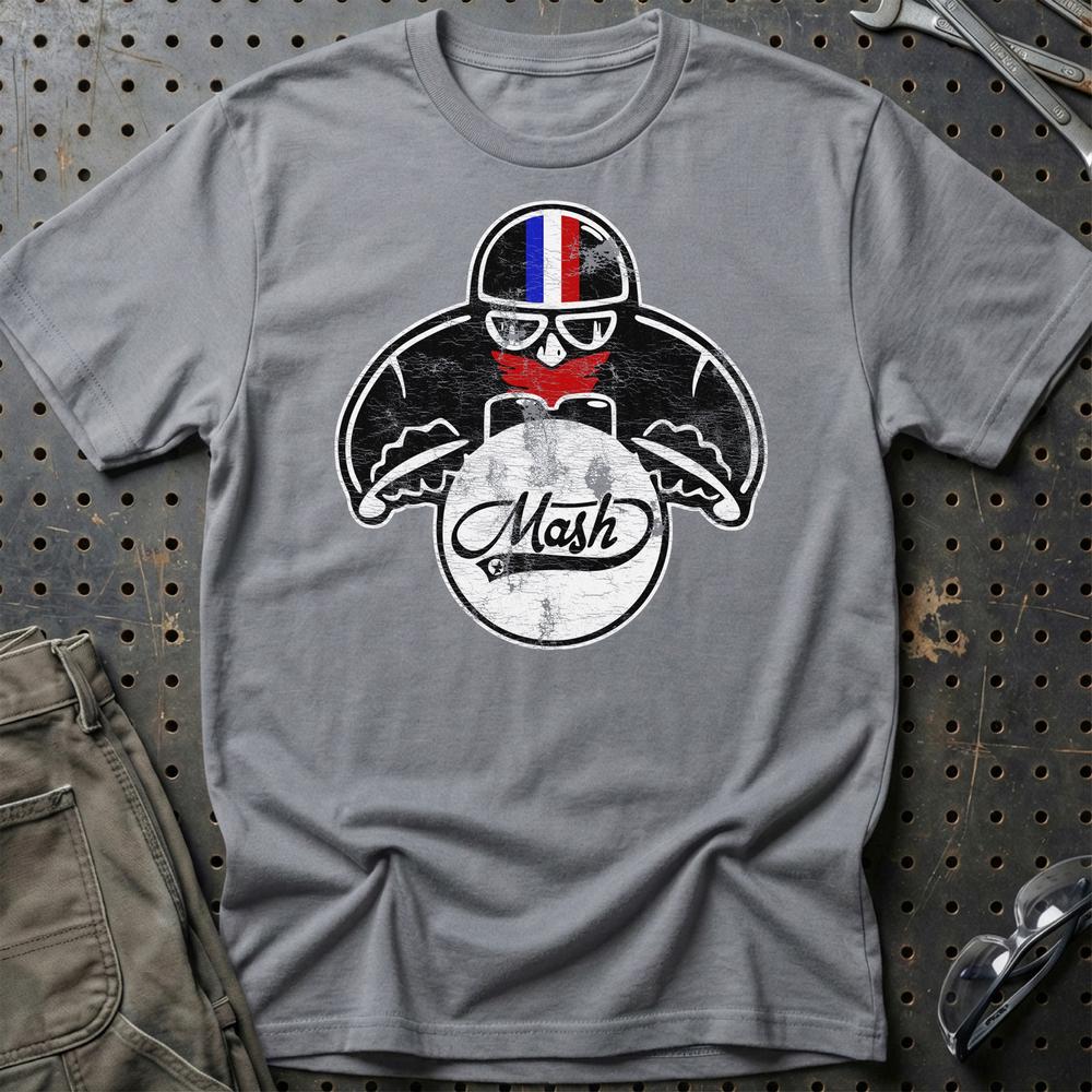 Mash Biker Vintage Style T-Shirt-Beklædning-Mash-Grå Sport-S-Garage Culture Shop- garage - man cave - merchandise