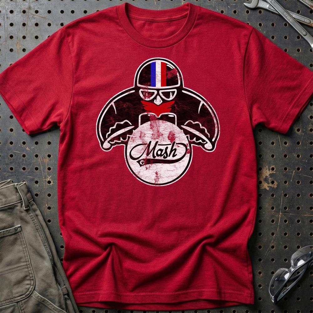 Mash Biker Vintage Style T-Shirt-Beklædning-Mash-Rød-S-Garage Culture Shop- garage - man cave - merchandise