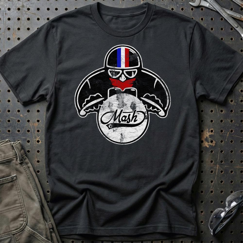 Mash Biker Vintage Style T-Shirt-Beklædning-Mash-Sort-S-Garage Culture Shop- garage - man cave - merchandise