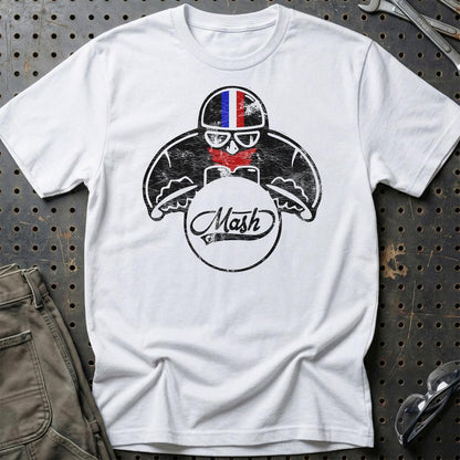 Mash Biker Vintage Style Unisex T-Shirt , Bomuld-Beklædning-Mash-Hvid-S-Garage Culture Shop- garage - man cave - merchandise