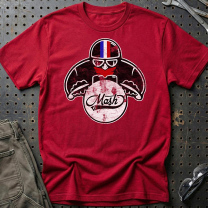 Mash Biker Vintage Style Unisex T-Shirt , Bomuld-Beklædning-Mash-Rød-S-Garage Culture Shop- garage - man cave - merchandise