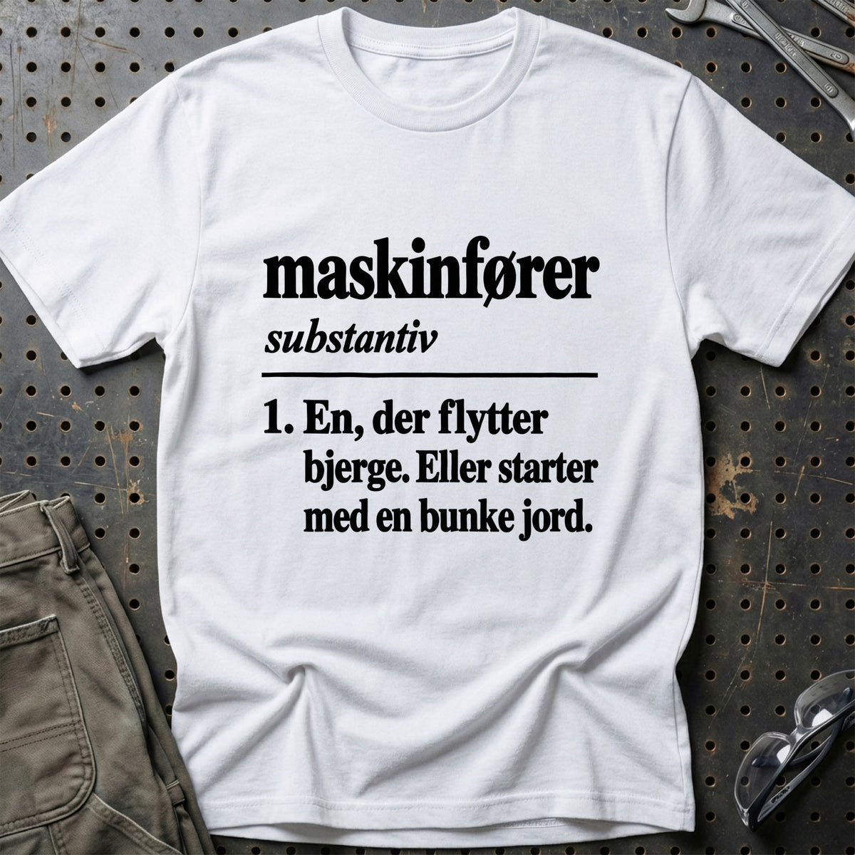 
Maskinfører – Definition T-Shirt – Hvid