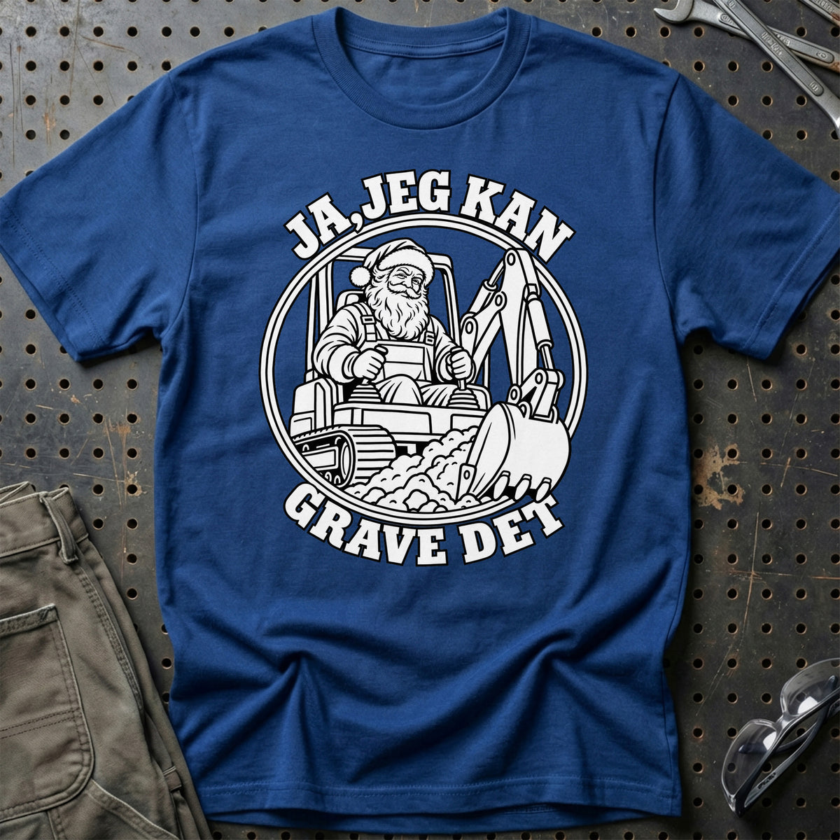 
Maskinfører – Santa Kan Det – Jul T-Shirt – Blå Royal