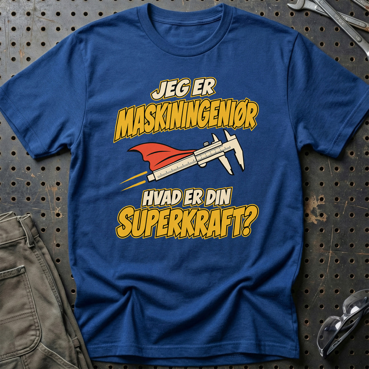 
Maskiningeniør – Hvad er din superkraft? – Unisex T-Shirt – Blå Royal