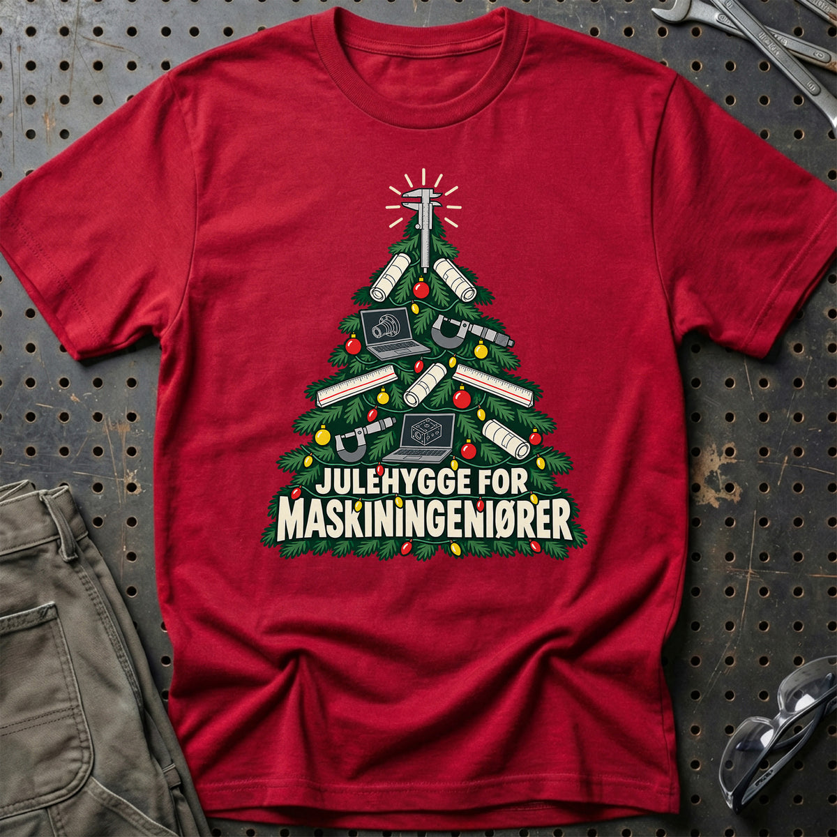 
Maskiningeniør – Julehygge – Unisex T-Shirt – Rød