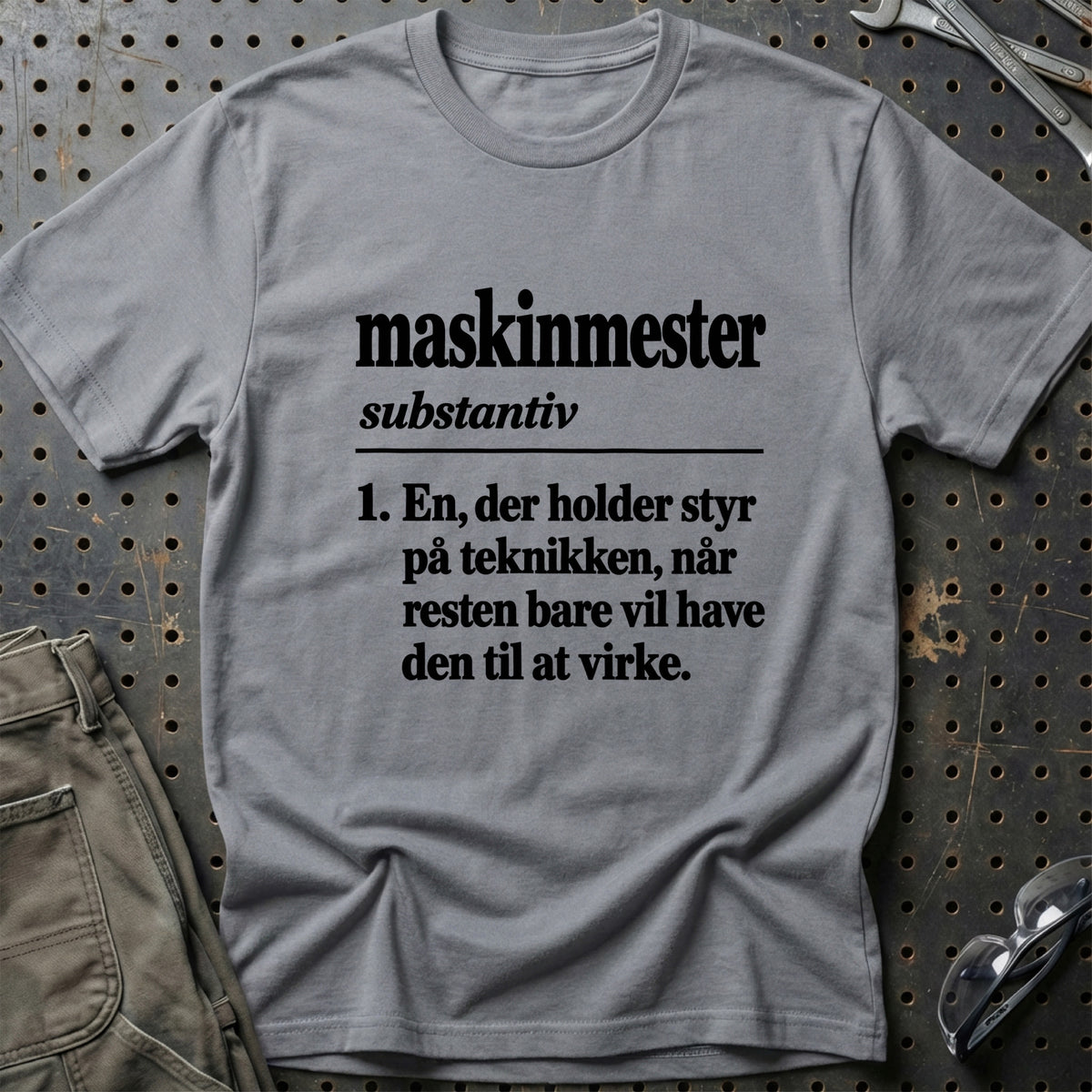 
Maskinmester – Definition T-Shirt – Grå Sport