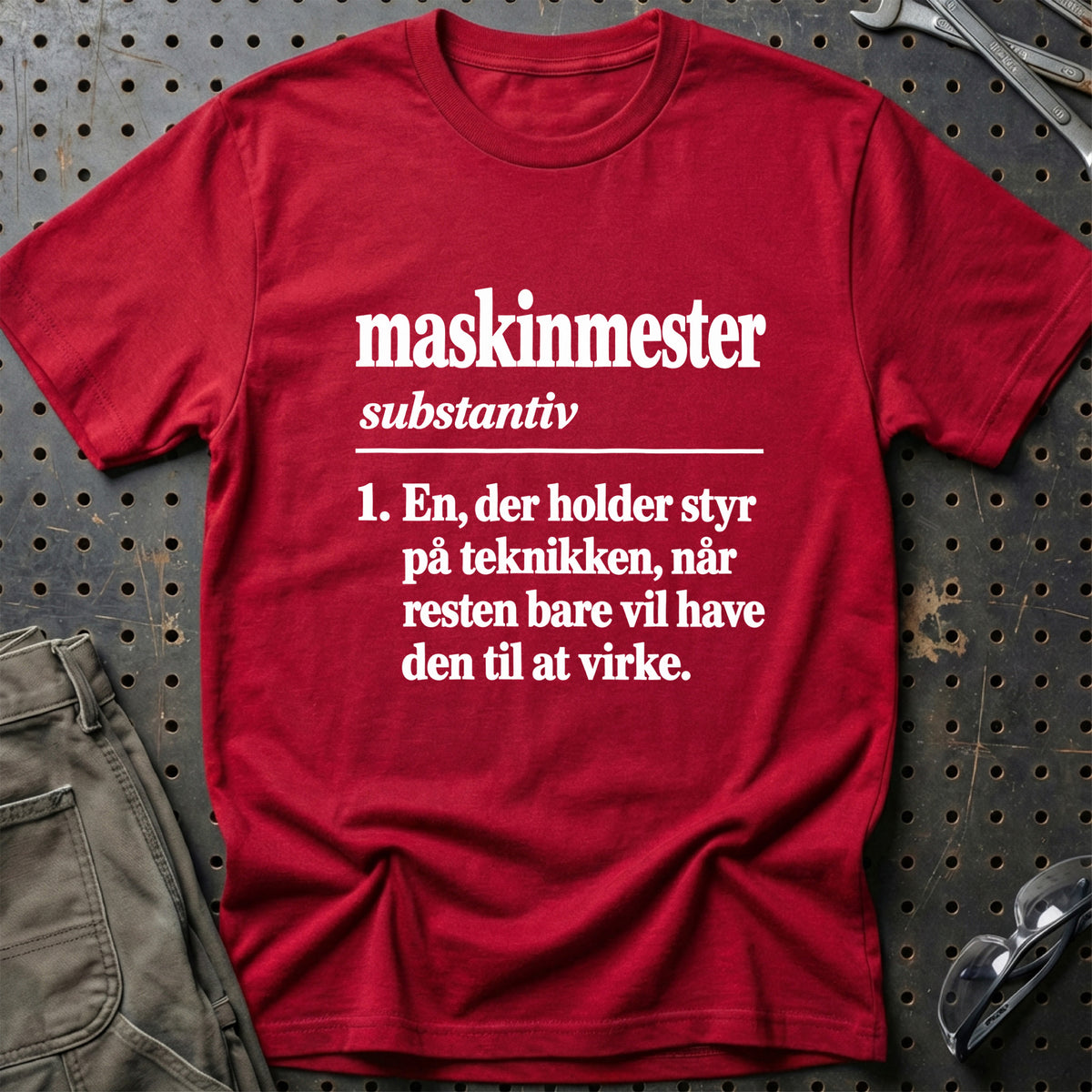 
Maskinmester – Definition T-Shirt – Rød
