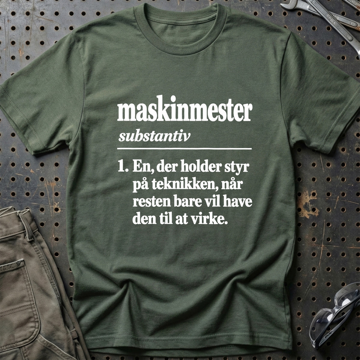 
Maskinmester – Definition T-Shirt – Grøn Militær