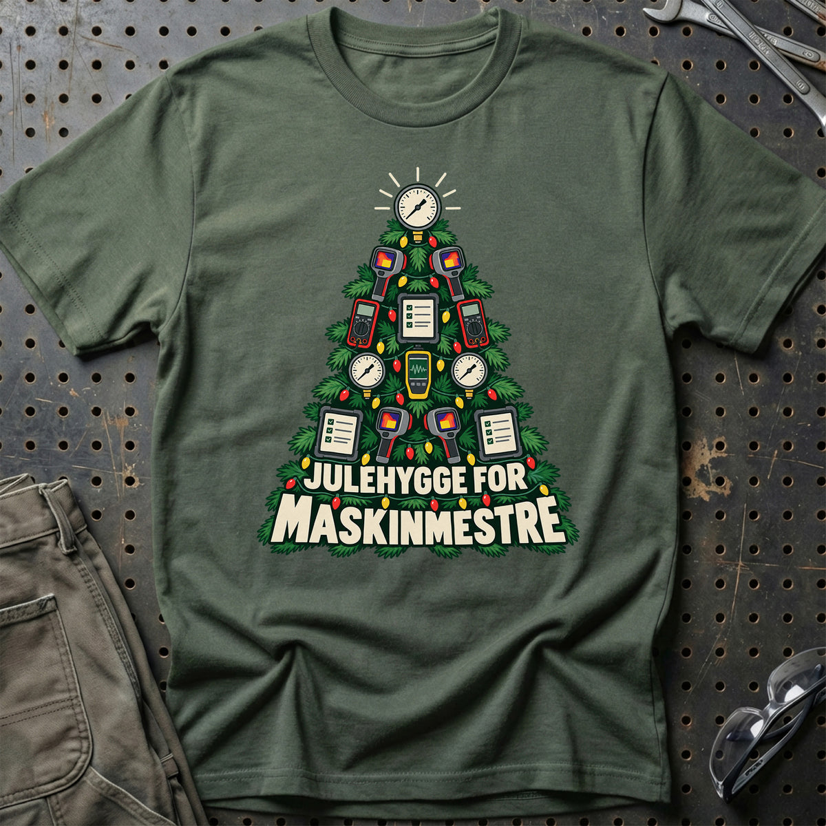 
Maskinmester – Julehygge – Unisex T-Shirt – Grøn Militær