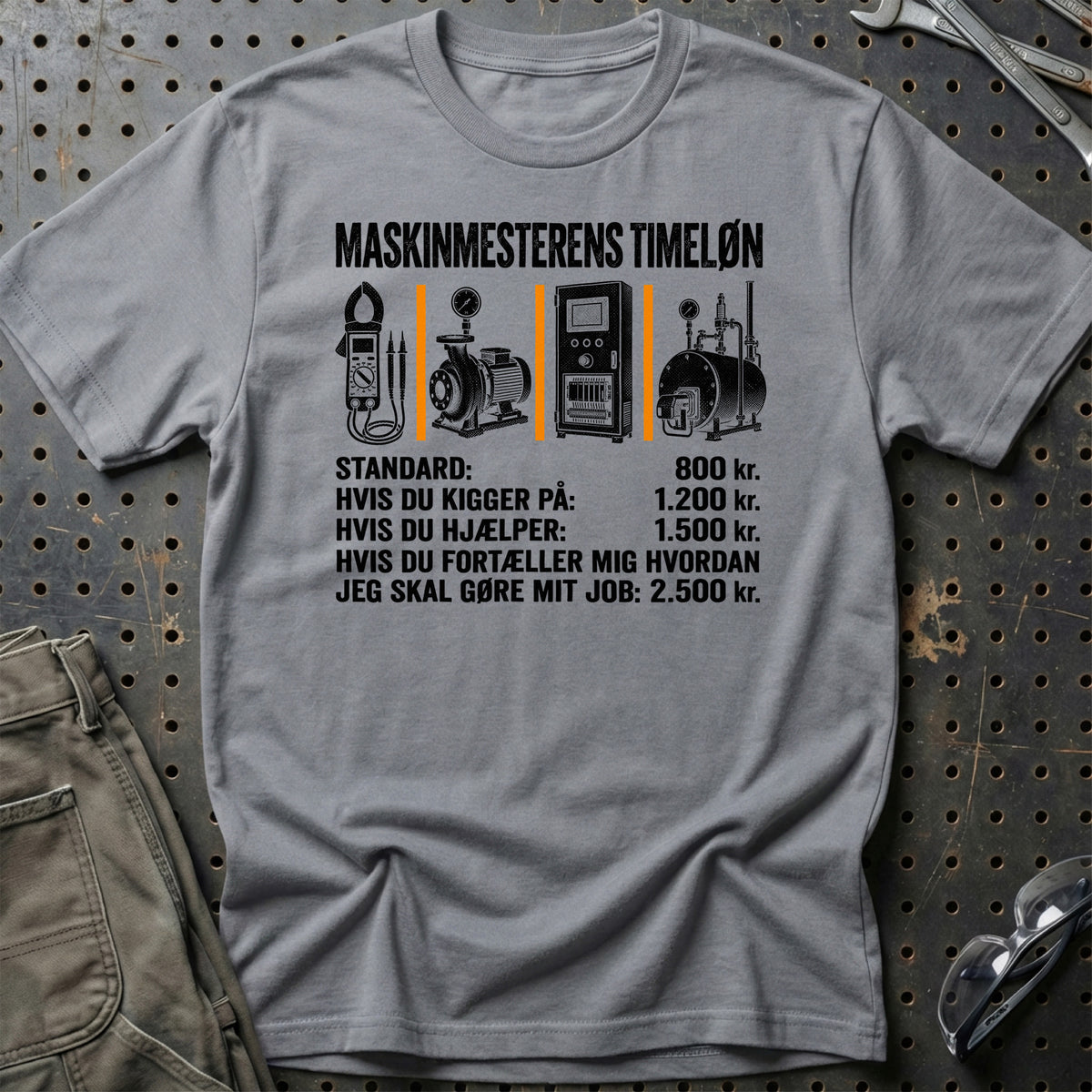 
Maskinmesterens Timeløn T-Shirt – Grå Sport
