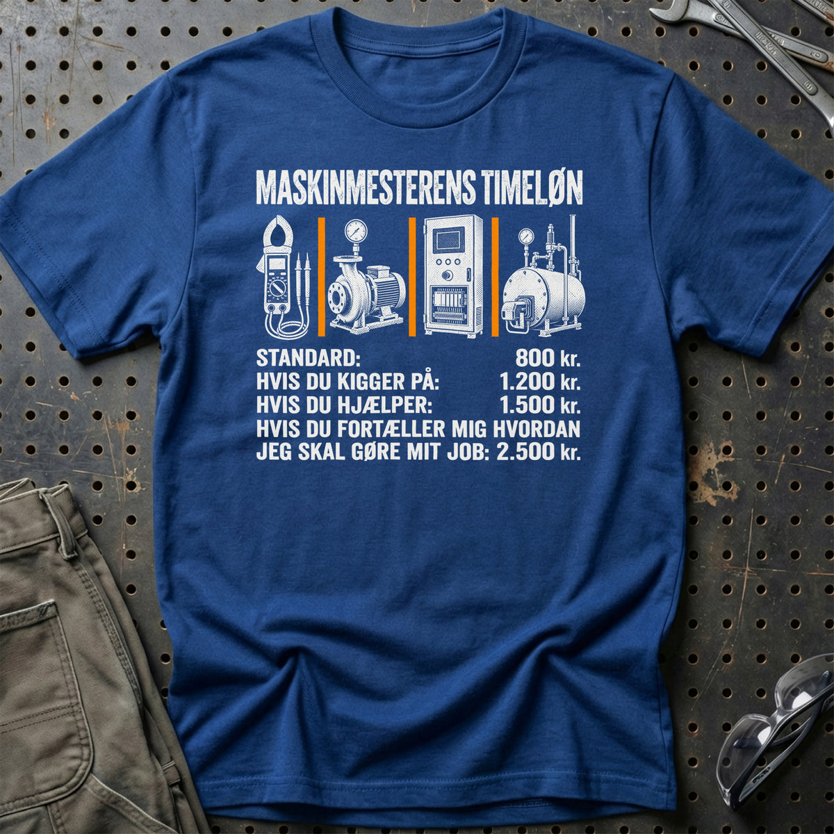
Maskinmesterens Timeløn T-Shirt – Blå Royal