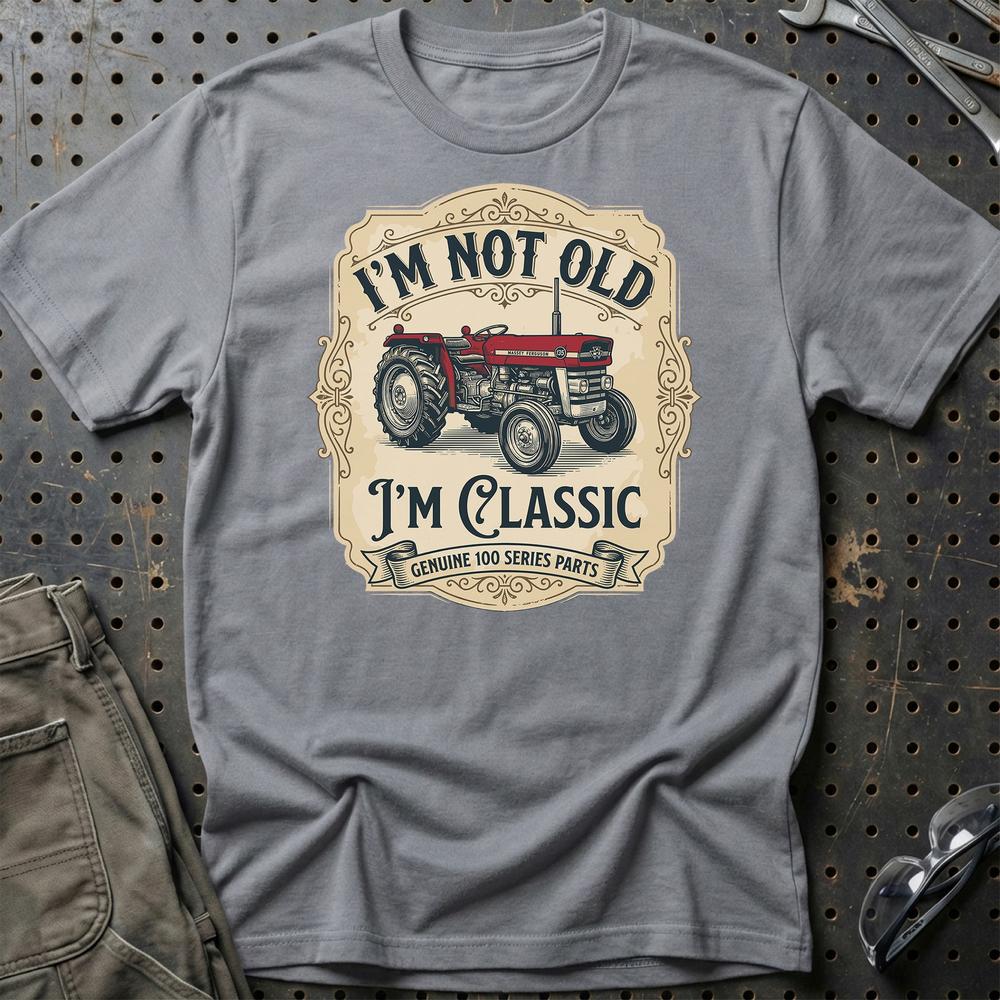 Massey Ferguson 135 I’m Not Old, I’m Classic - Unisex T-Shirt-Beklædning-Massey Ferguson-Grå Sport-S-Garage Culture Shop- garage - man cave - merchandise