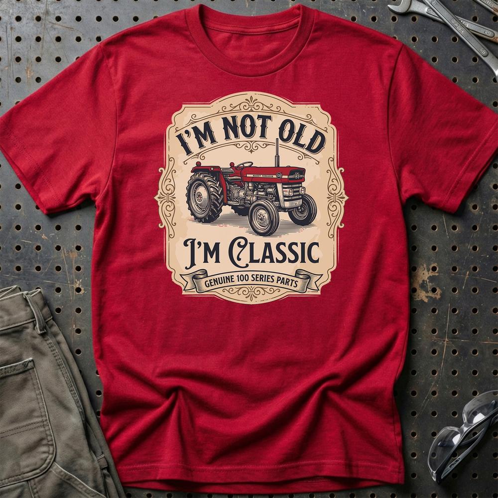 Massey Ferguson 135 I’m Not Old, I’m Classic - Unisex T-Shirt-Beklædning-Massey Ferguson-Rød-S-Garage Culture Shop- garage - man cave - merchandise