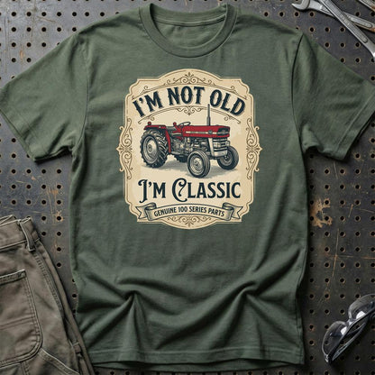 Massey Ferguson 135 I’m Not Old, I’m Classic - Unisex T-Shirt-Beklædning-Massey Ferguson-Grøn Militær-S-Garage Culture Shop- garage - man cave - merchandise