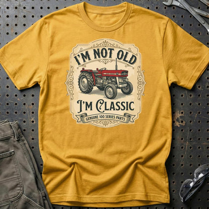 Massey Ferguson 135 I’m Not Old, I’m Classic - Unisex T-Shirt-Beklædning-Massey Ferguson-Guld-S-Garage Culture Shop- garage - man cave - merchandise