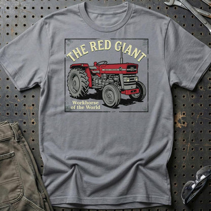 Massey Ferguson 135 The Red Giant Workhorse of the World - Unisex T-Shirt-Beklædning-Massey Ferguson-Grå Sport-S-Garage Culture Shop- garage - man cave - merchandise