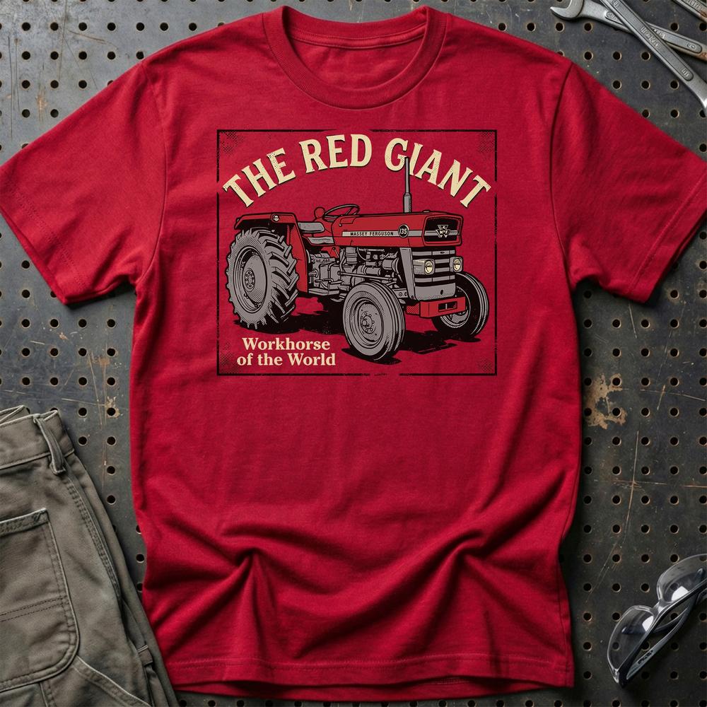 Massey Ferguson 135 The Red Giant Workhorse of the World - Unisex T-Shirt-Beklædning-Massey Ferguson-Rød-S-Garage Culture Shop- garage - man cave - merchandise
