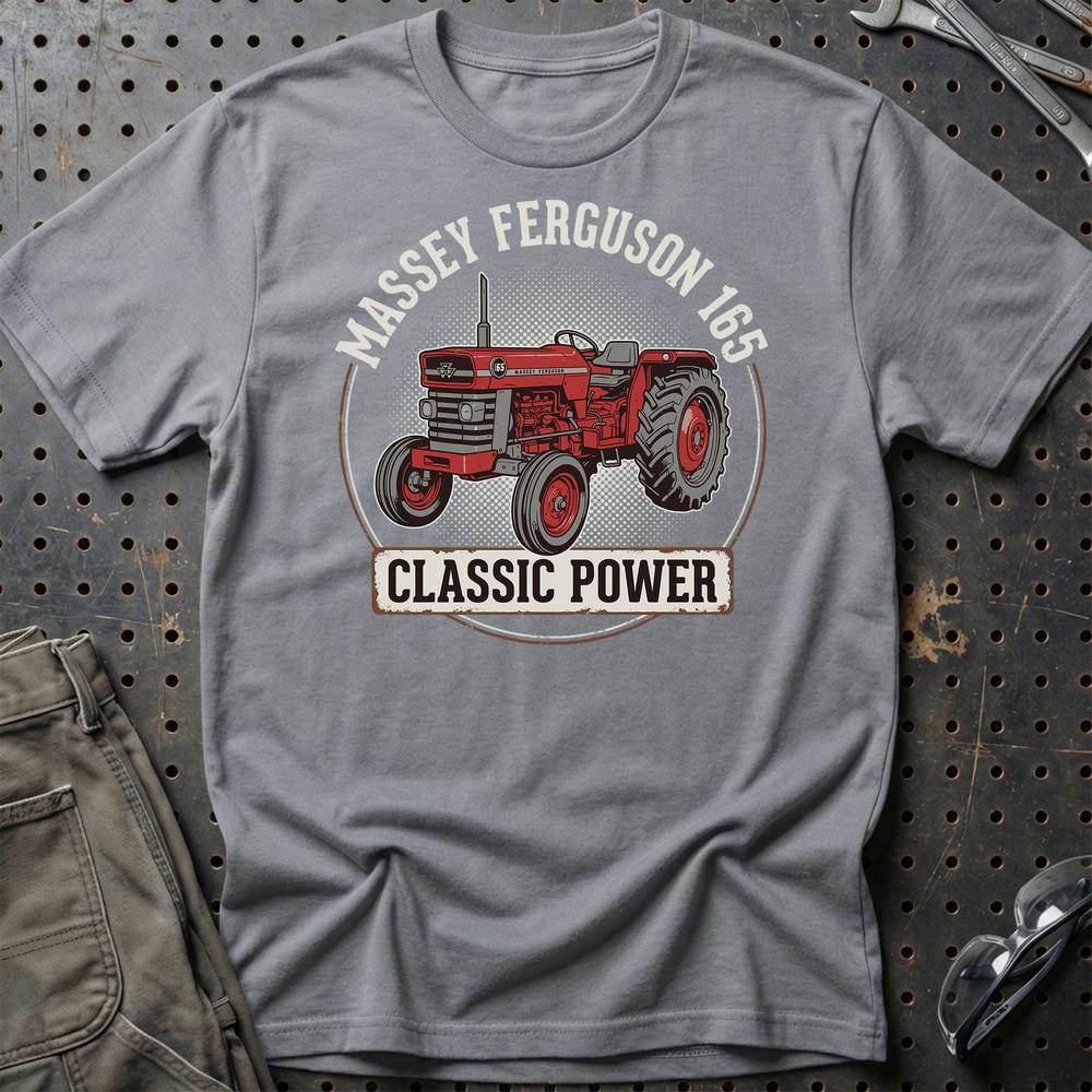 Massey Ferguson 165 Classic Power - Vintage Tractor T-Shirt-Beklædning-Massey Ferguson-Grå Sport-S-Garage Culture Shop- garage - man cave - merchandise