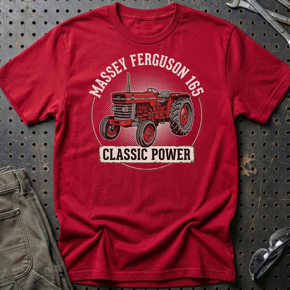 Massey Ferguson 165 Classic Power - Vintage Tractor T-Shirt-Beklædning-Massey Ferguson-Rød-S-Garage Culture Shop- garage - man cave - merchandise
