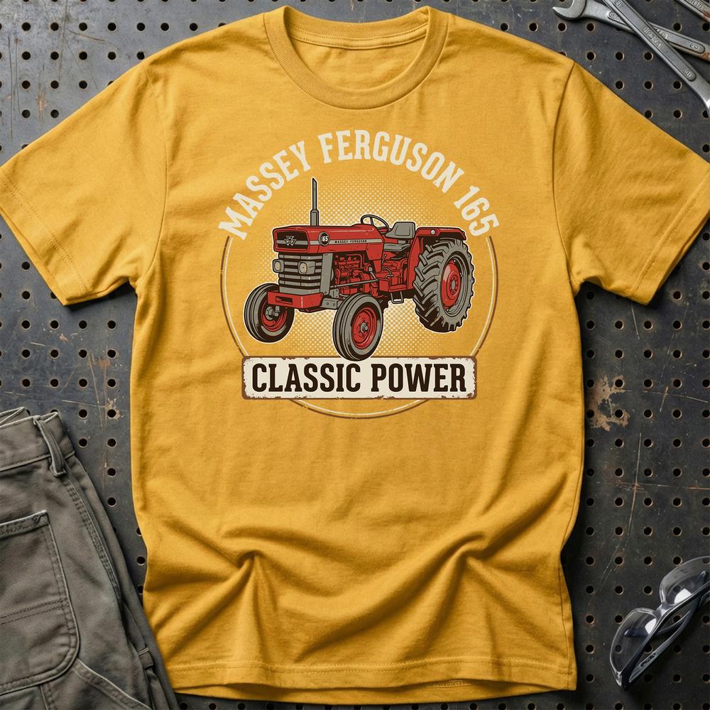 Massey Ferguson 165 Classic Power - Vintage Tractor T-Shirt-Beklædning-Massey Ferguson-Guld-S-Garage Culture Shop- garage - man cave - merchandise