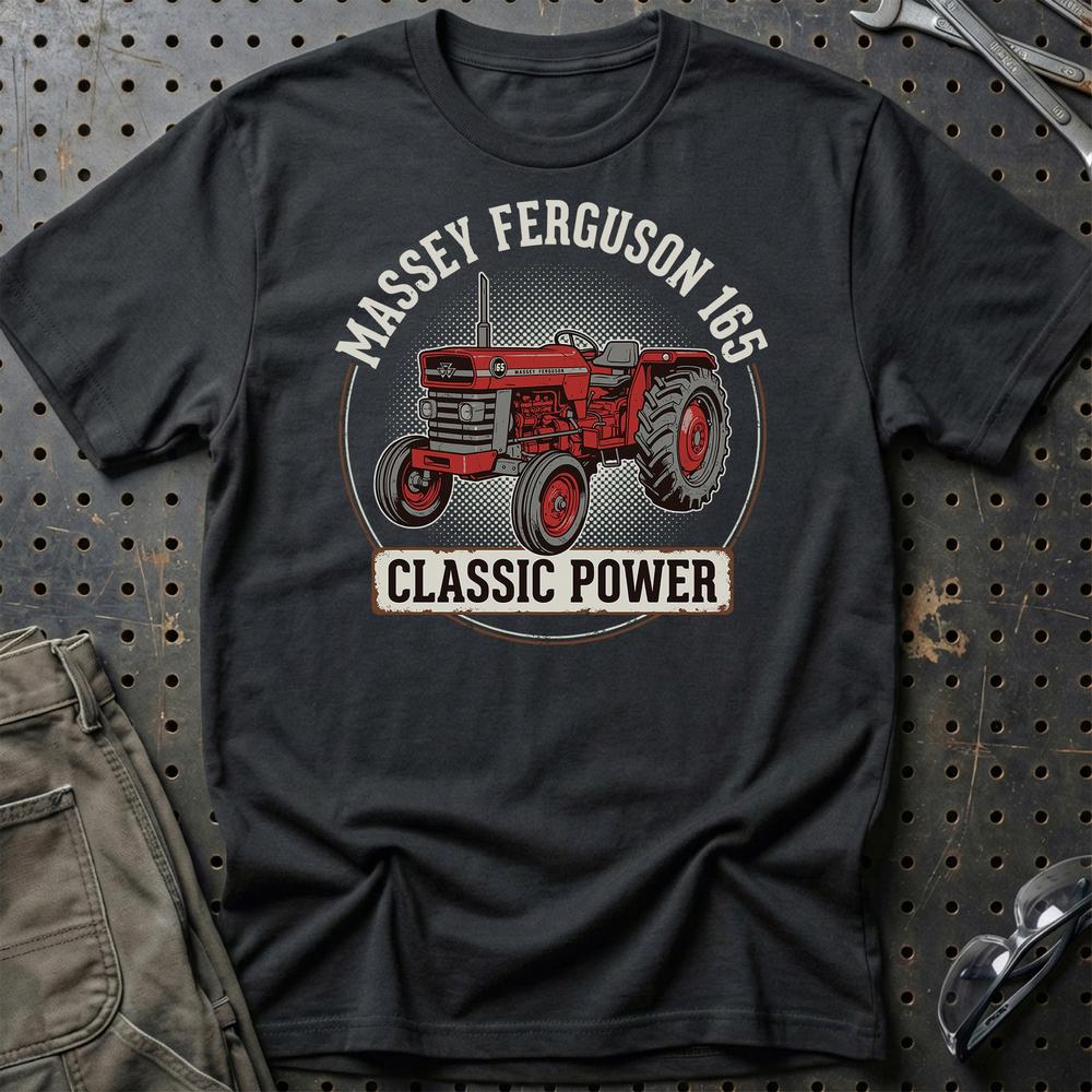 Massey Ferguson 165 Classic Power - Vintage Tractor T-Shirt-Beklædning-Massey Ferguson-Sort-S-Garage Culture Shop- garage - man cave - merchandise