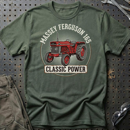 Massey Ferguson 165 Classic Power – Vintage Tractor - Unisex T-Shirt-Beklædning-Massey Ferguson-Grøn Militær-S-Garage Culture Shop- garage - man cave - merchandise