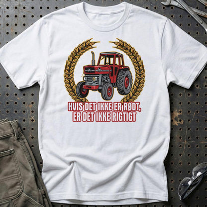 Massey Ferguson 165 Hvis Det Ikke Er Rødt, Er Det Ikke Rigtigt - Unisex T-Shirt-Beklædning-Massey Ferguson-Hvid-S-Garage Culture Shop- garage - man cave - merchandise