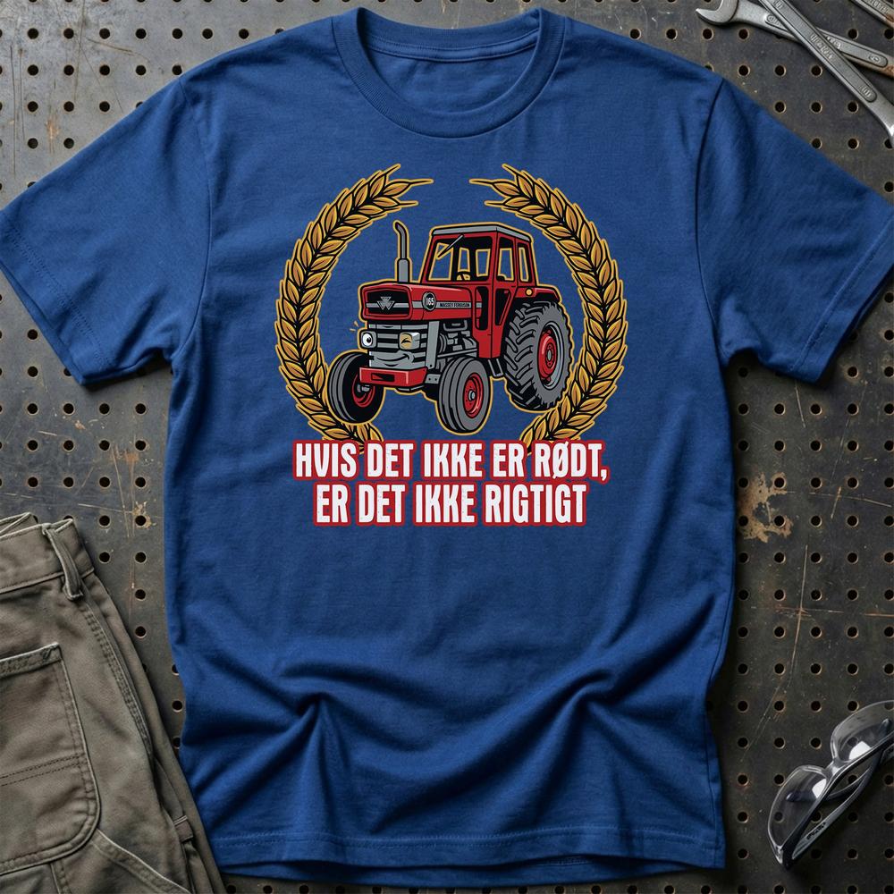 Massey Ferguson 165 Hvis Det Ikke Er Rødt, Er Det Ikke Rigtigt - Unisex T-Shirt-Beklædning-Massey Ferguson-Blå Royal-S-Garage Culture Shop- garage - man cave - merchandise
