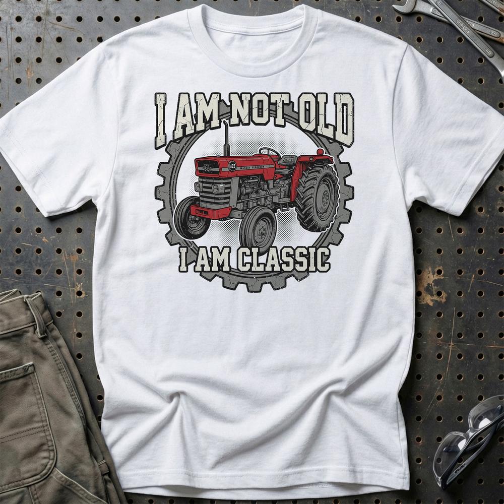 Massey Ferguson 165 I Am Not Old, I Am Classic - Unisex T-Shirt-Beklædning-Massey Ferguson-Hvid-S-Garage Culture Shop- garage - man cave - merchandise