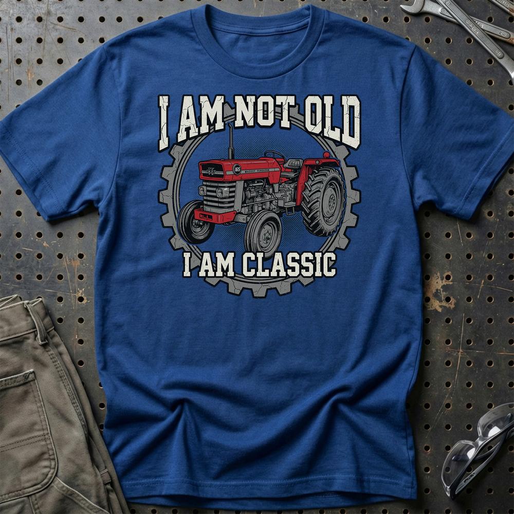 Massey Ferguson 165 I Am Not Old, I Am Classic - Unisex T-Shirt-Beklædning-Massey Ferguson-Blå Royal-S-Garage Culture Shop- garage - man cave - merchandise