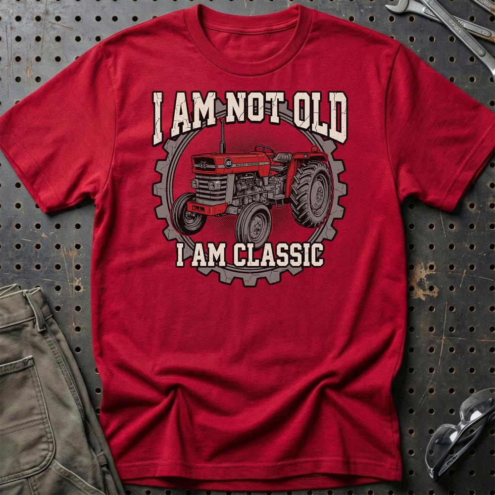 Massey Ferguson 165 I Am Not Old, I Am Classic - Unisex T-Shirt-Beklædning-Massey Ferguson-Rød-S-Garage Culture Shop- garage - man cave - merchandise