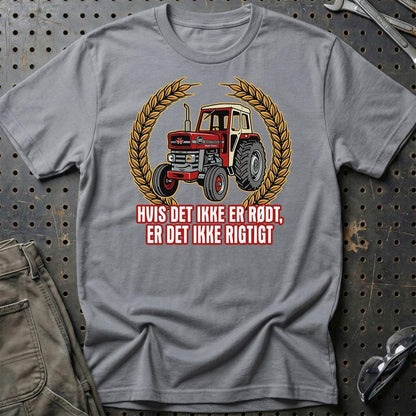Massey Ferguson 185 Hvis Det Ikke Er Rødt, Er Det Ikke Rigtigt - Unisex T-Shirt-Beklædning-Massey Ferguson-Grå Sport-S-Garage Culture Shop- garage - man cave - merchandise