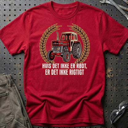 Massey Ferguson 185 Hvis Det Ikke Er Rødt, Er Det Ikke Rigtigt - Unisex T-Shirt-Beklædning-Massey Ferguson-Rød-S-Garage Culture Shop- garage - man cave - merchandise