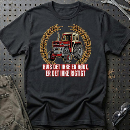 Massey Ferguson 185 Hvis Det Ikke Er Rødt, Er Det Ikke Rigtigt - Unisex T-Shirt-Beklædning-Massey Ferguson-Sort-S-Garage Culture Shop- garage - man cave - merchandise