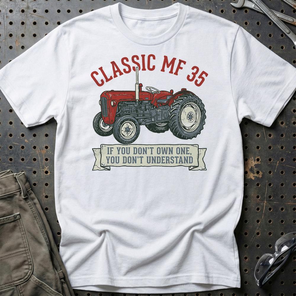 Massey Ferguson 35 Classic - Unisex T-Shirt-Beklædning-Massey Ferguson-Hvid-S-Garage Culture Shop- garage - man cave - merchandise