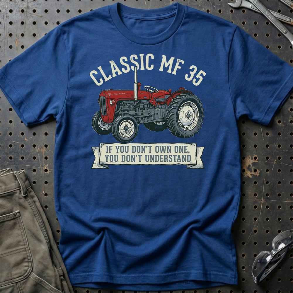 Massey Ferguson 35 Classic - Unisex T-Shirt-Beklædning-Massey Ferguson-Blå Royal-S-Garage Culture Shop- garage - man cave - merchandise