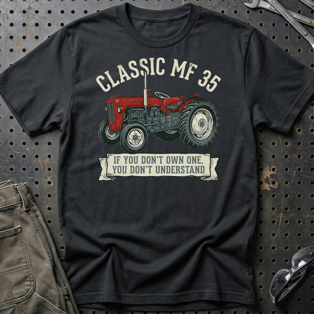 Massey Ferguson 35 Classic - Unisex T-Shirt-Beklædning-Massey Ferguson-Sort-S-Garage Culture Shop- garage - man cave - merchandise