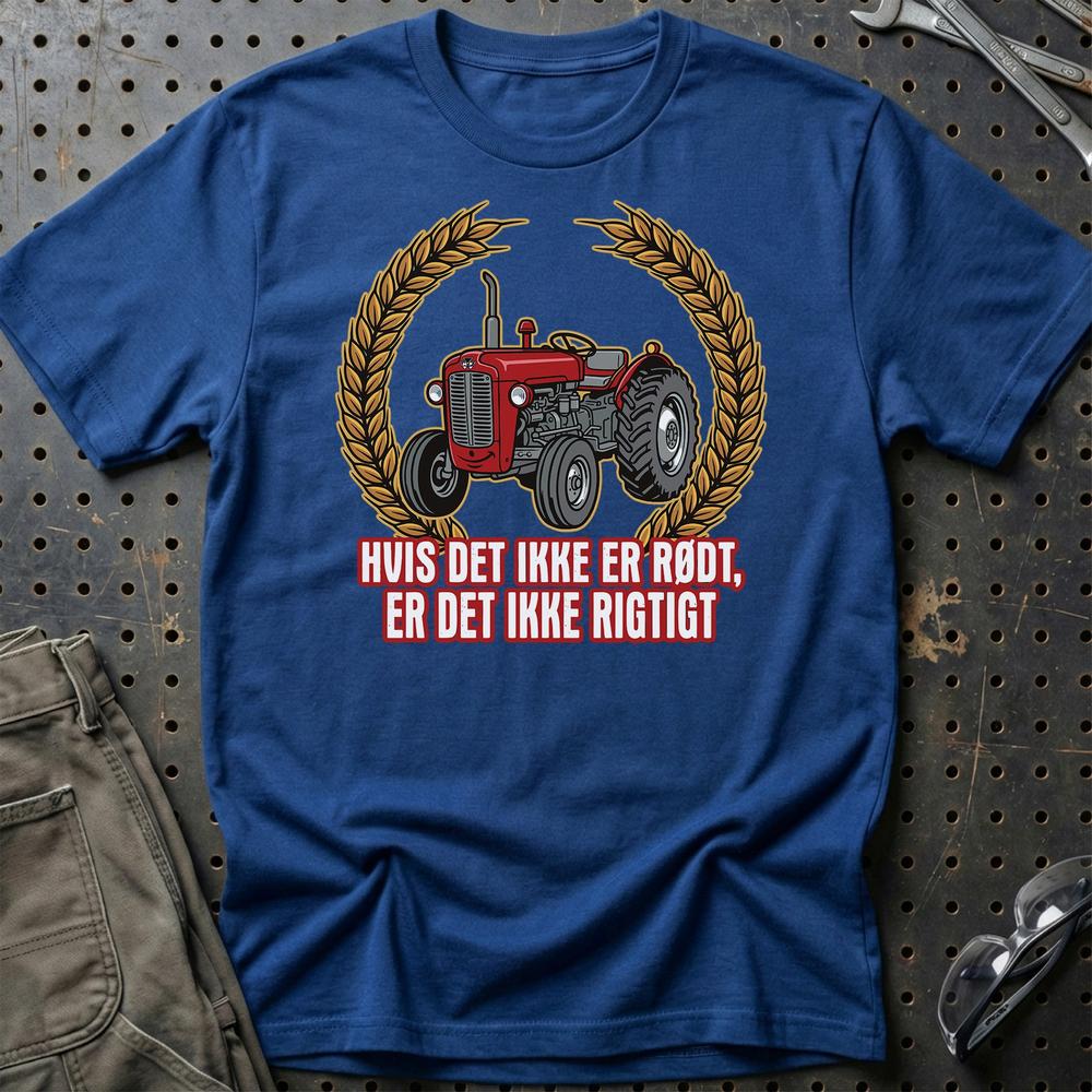 Massey Ferguson 35 Hvis Det Ikke Er Rødt, Er Det Ikke Rigtigt - Unisex T-Shirt-Beklædning-Massey Ferguson-Blå Royal-S-Garage Culture Shop- garage - man cave - merchandise