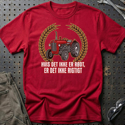Massey Ferguson 35 Hvis Det Ikke Er Rødt, Er Det Ikke Rigtigt - Unisex T-Shirt-Beklædning-Massey Ferguson-Rød-S-Garage Culture Shop- garage - man cave - merchandise