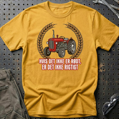Massey Ferguson 35 Hvis Det Ikke Er Rødt, Er Det Ikke Rigtigt - Unisex T-Shirt-Beklædning-Massey Ferguson-Guld-S-Garage Culture Shop- garage - man cave - merchandise